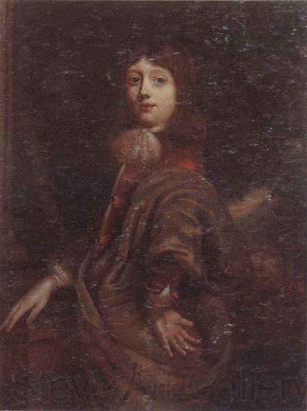 unknow artist Portrait of a young boy three-quarter length,wearing a  red jacket and an ochre mantle